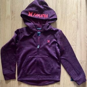 Hurley Kids' Burgundy  zip up Hoodie size 7